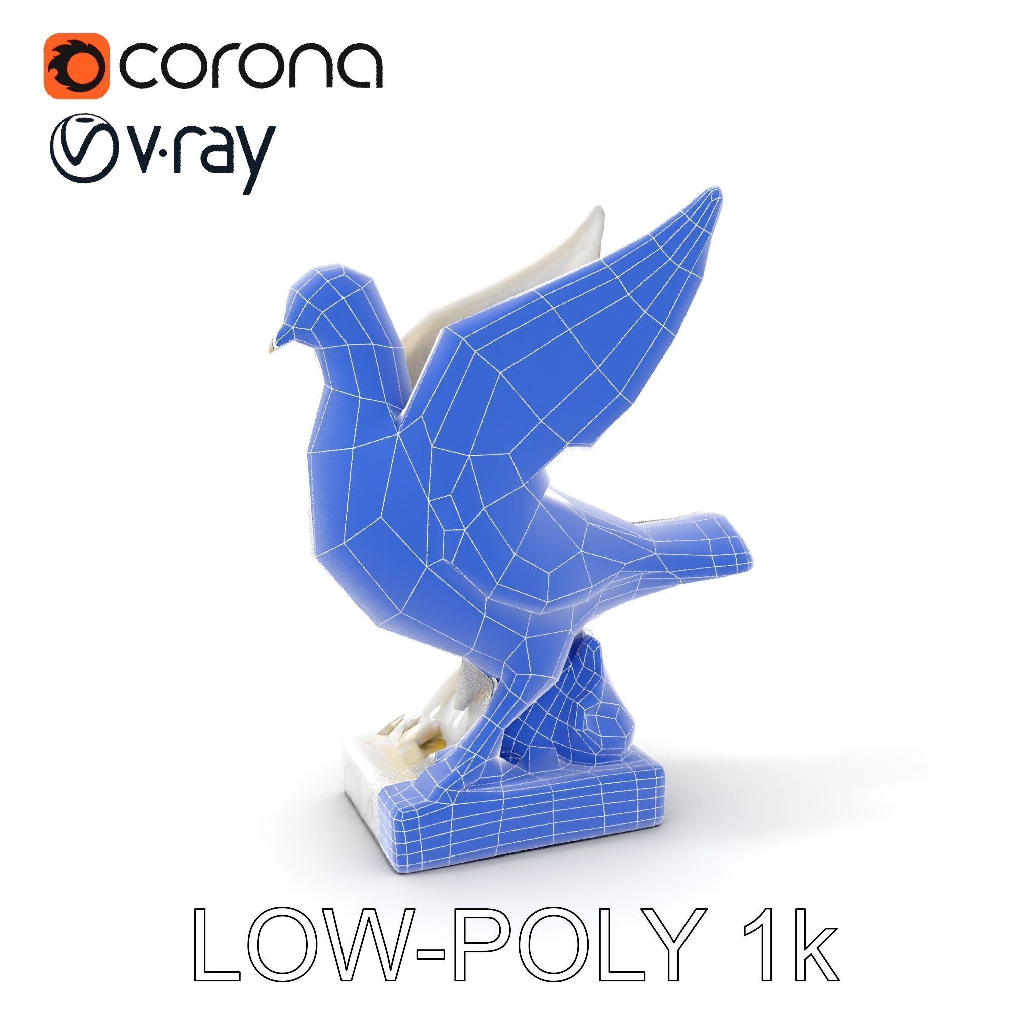 Elegant Dove Statue Model Pack for D Rendering Low-poly 3D model_18