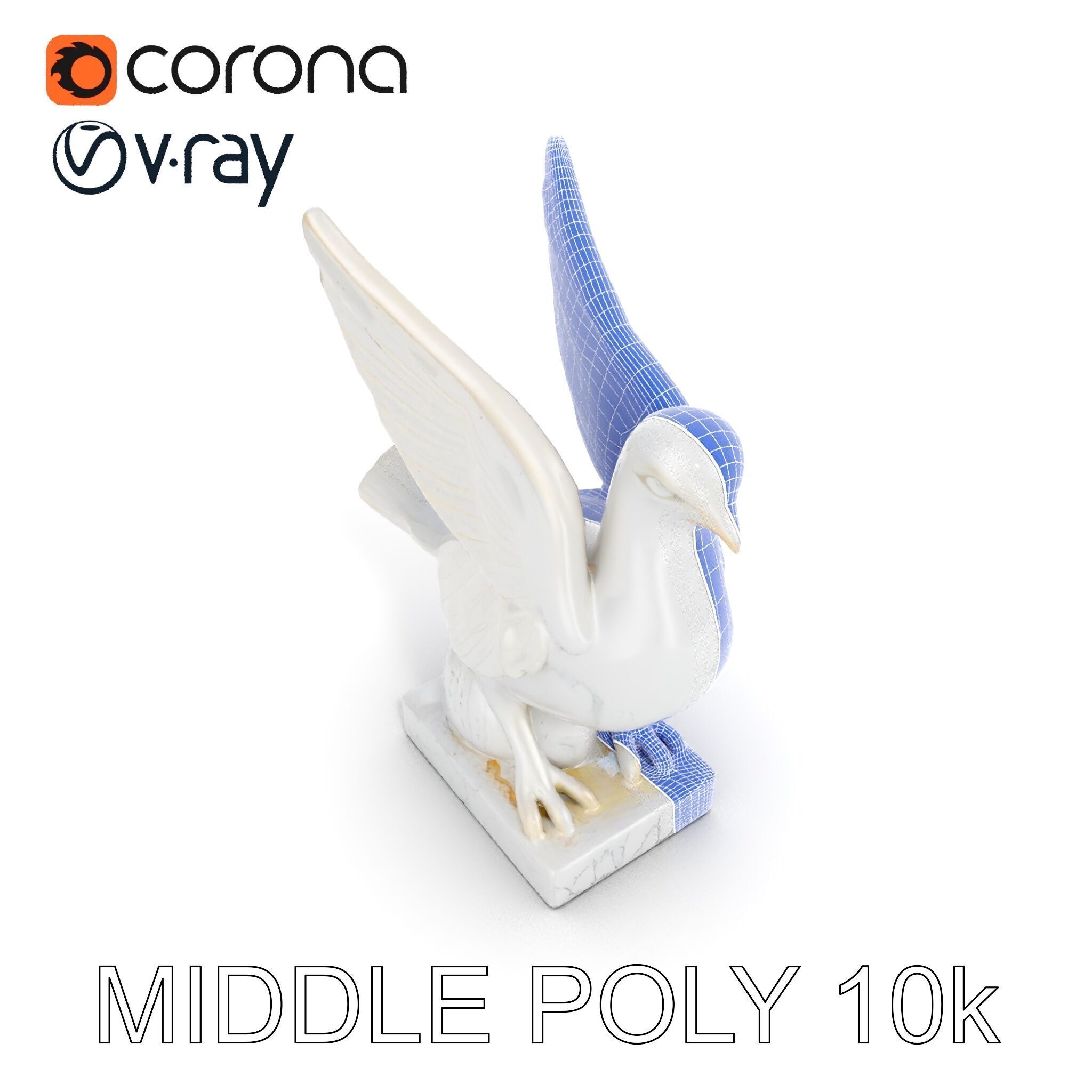 Elegant Dove Statue Model Pack for D Rendering Low-poly 3D model_31