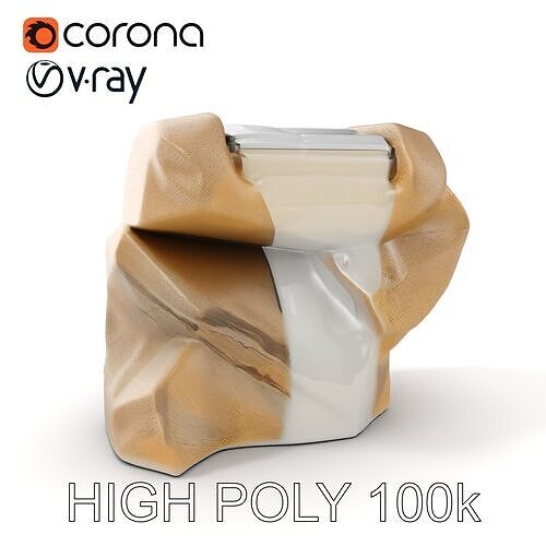 Waterfall Rock Formation D Model Pack Low-poly 3D model