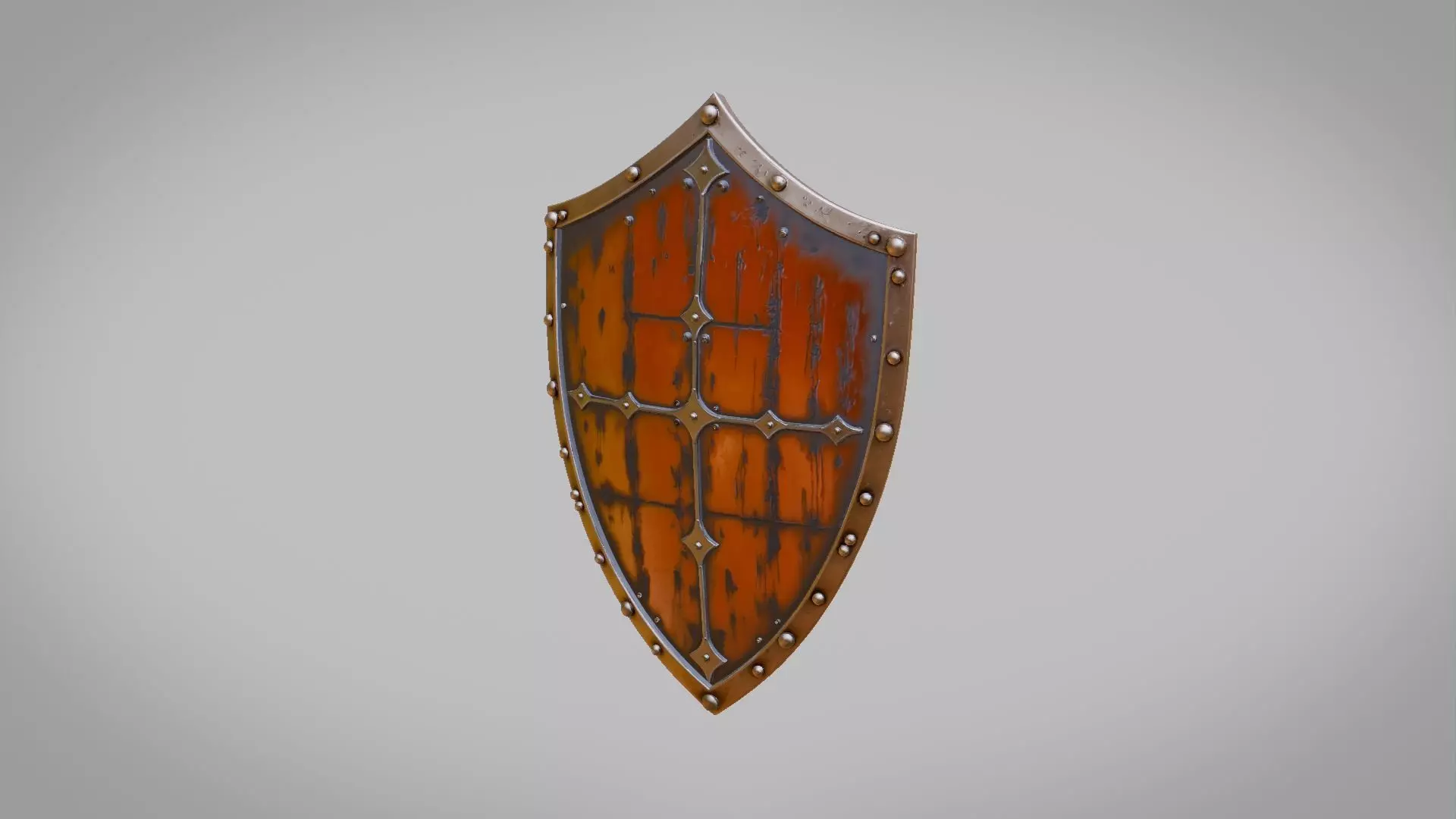 Medieval Shield for Games Low-poly 3D model_0