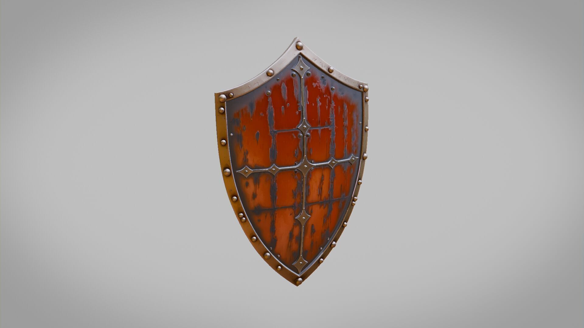 Medieval Shield for Games Low-poly 3D model_1