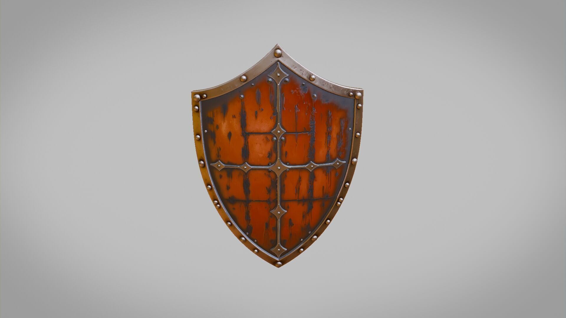 Medieval Shield for Games Low-poly 3D model_2