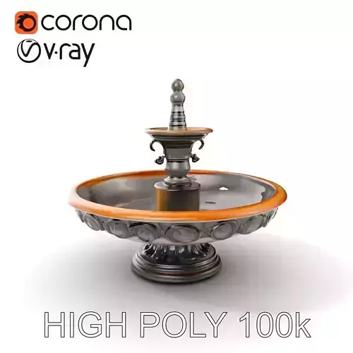 Ornate Garden Fountain Model Pack