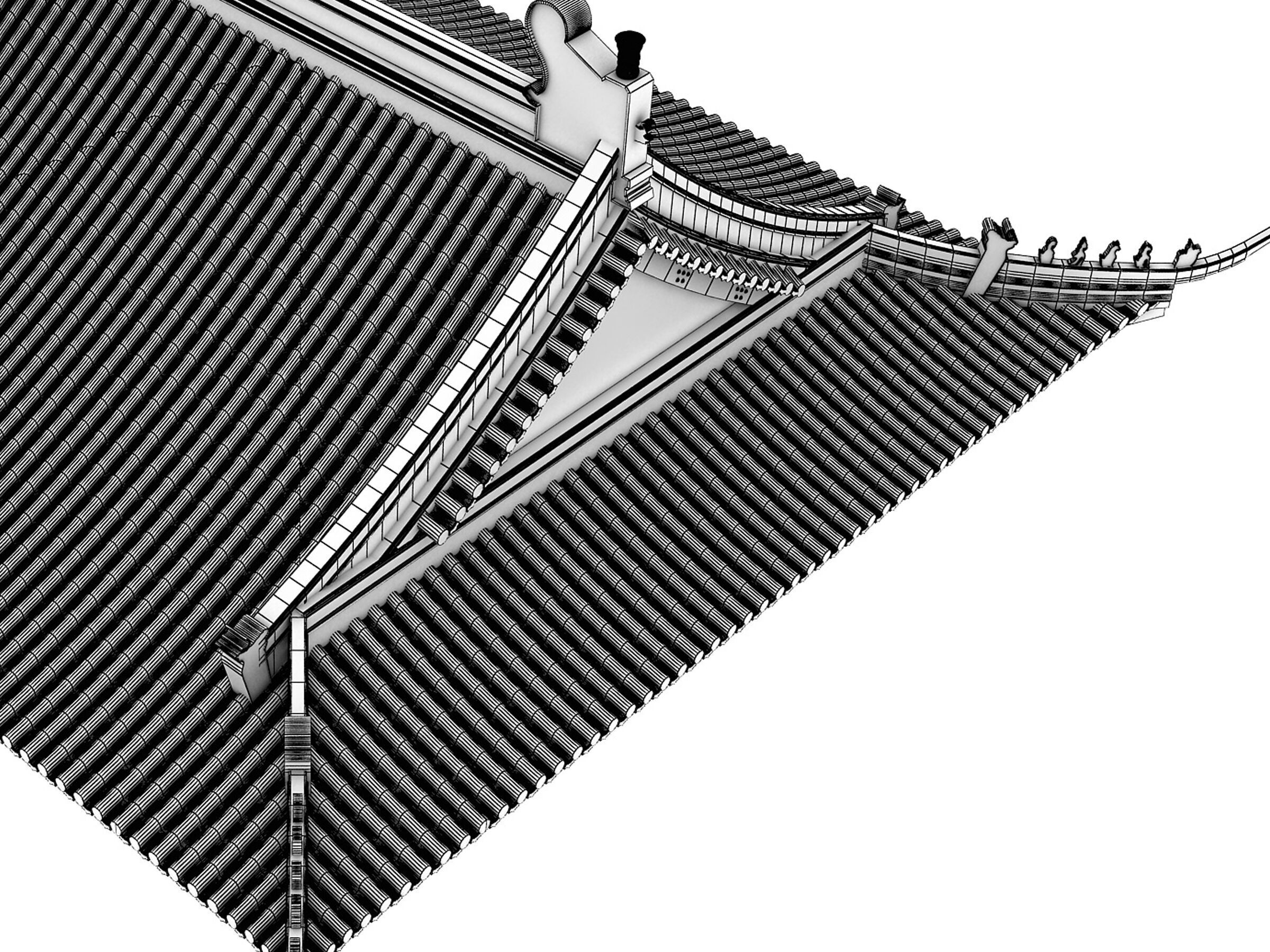 Chinese ancient architecture Low-poly 3D model_16