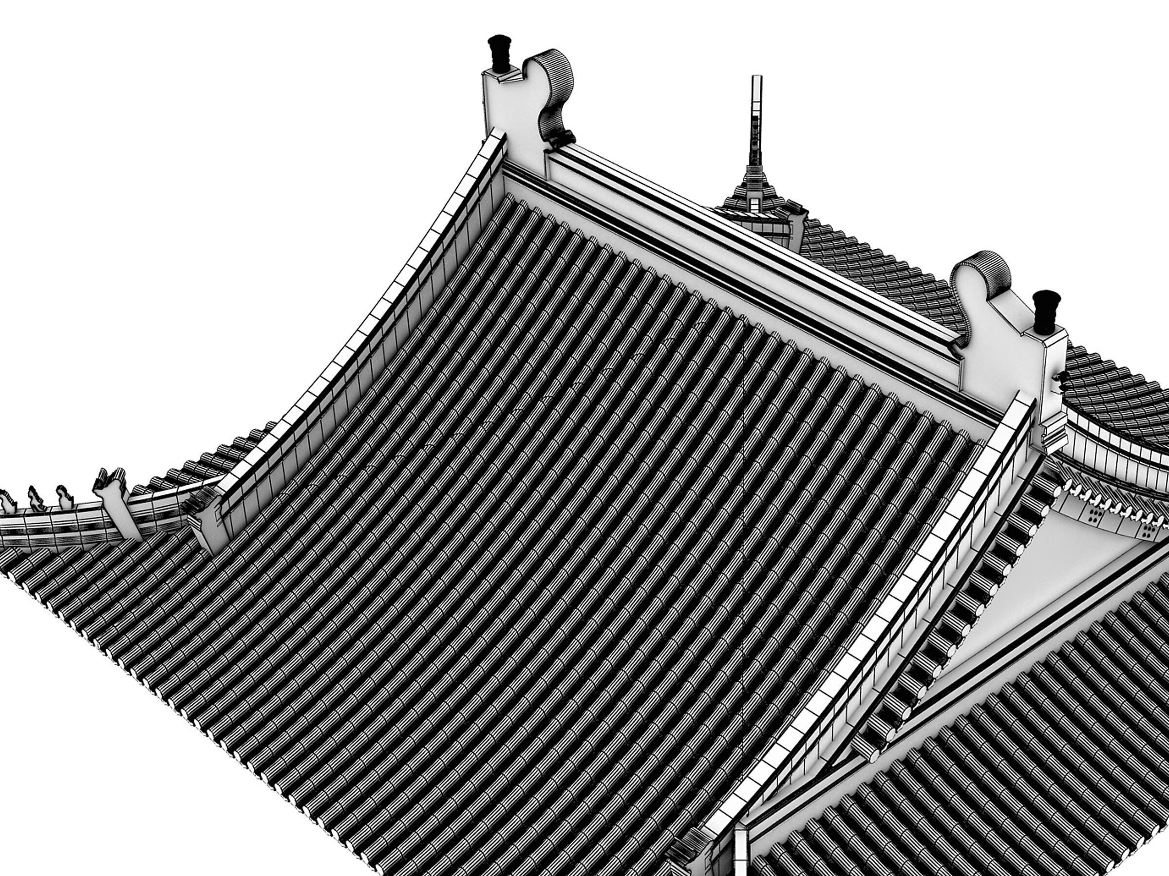 Chinese ancient architecture Low-poly 3D model_15