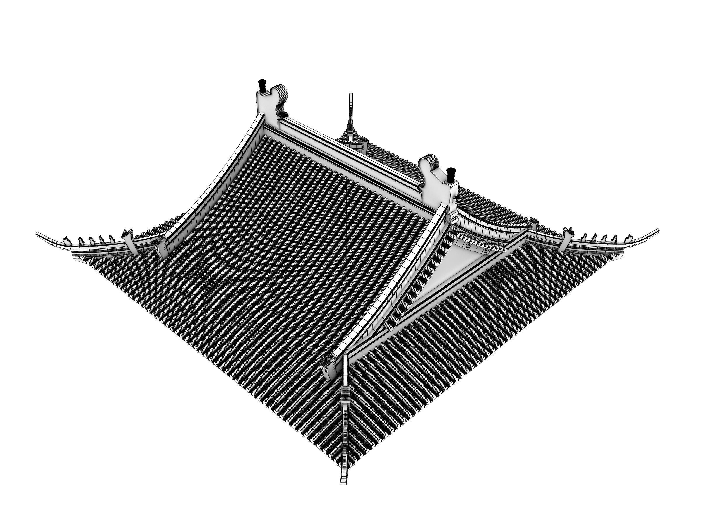 Chinese ancient architecture Low-poly 3D model_14