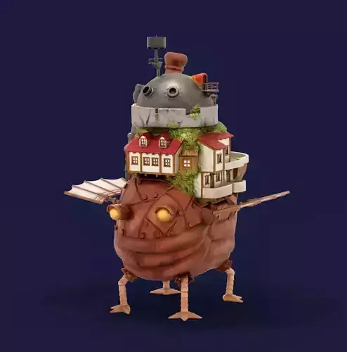 Howls Moving Castle 3D Printable Walking House Ghibli 3D print model