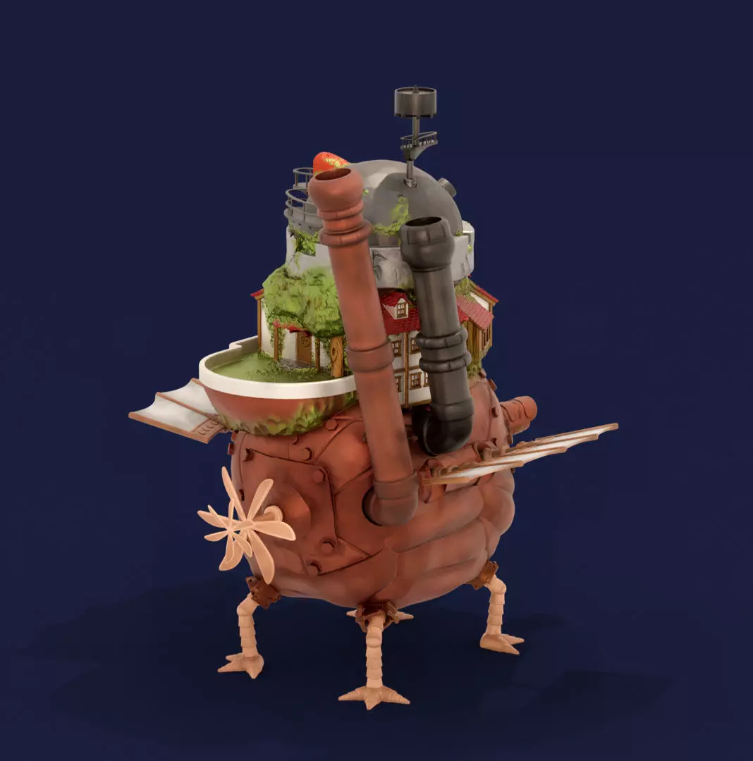 Howls Moving Castle 3D Printable Walking House Ghibli 3D print model_2