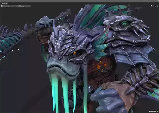 Ancient fisherman warrior Low-poly 3D model