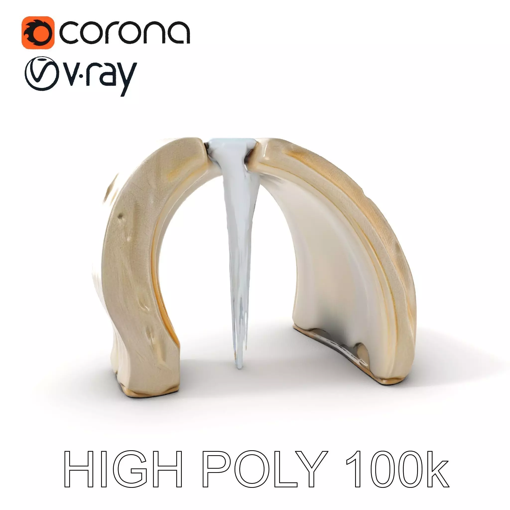 Waterfall Stone Arch Model Pack Low-poly 3D model_0