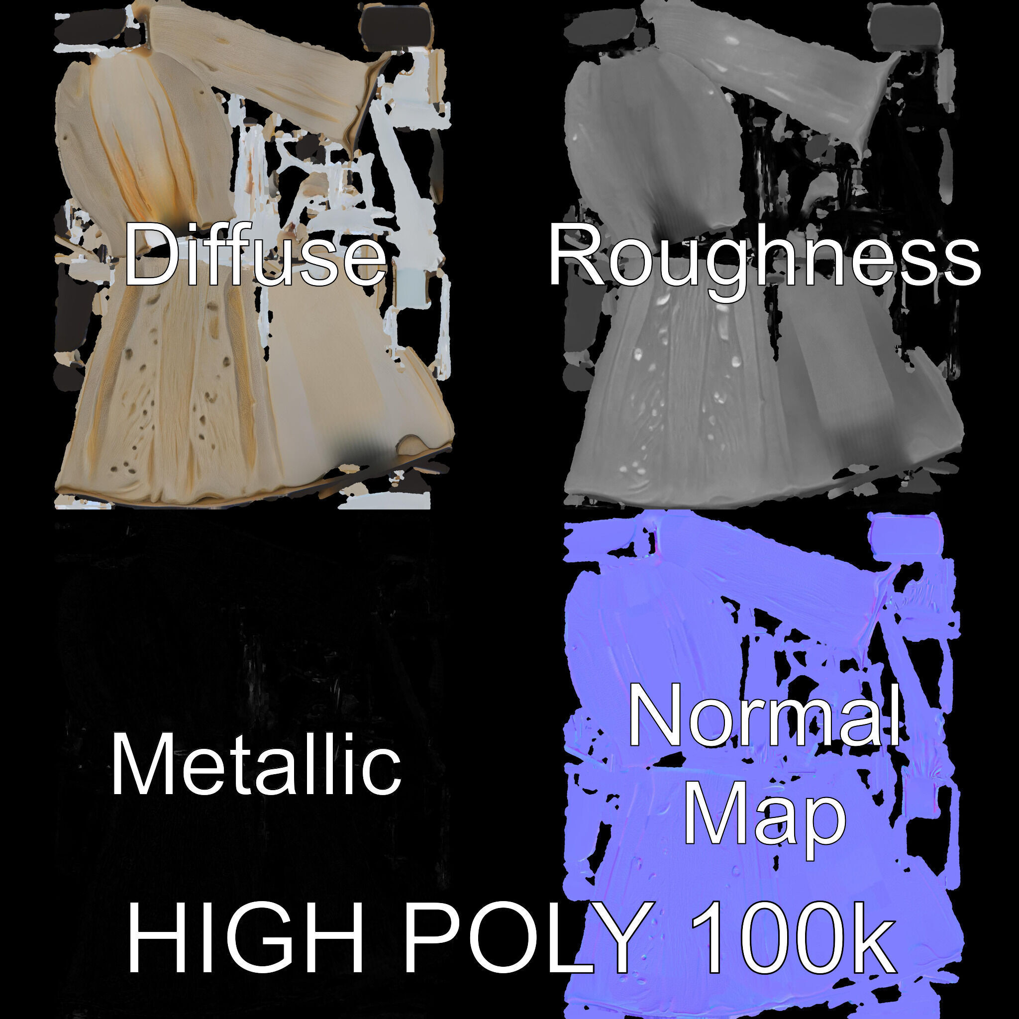 Waterfall Stone Arch Model Pack Low-poly 3D model_4