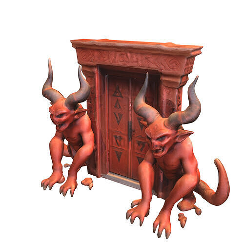 Hellgate Guardians Demonic Gate Entrance  Low-poly 3D model