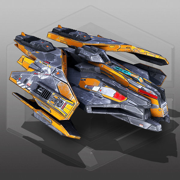 SciFi Fighter Low-poly 3D model_2