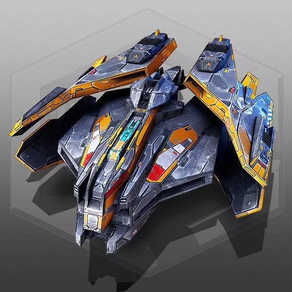 SciFi Fighter Low-poly 3D model_0
