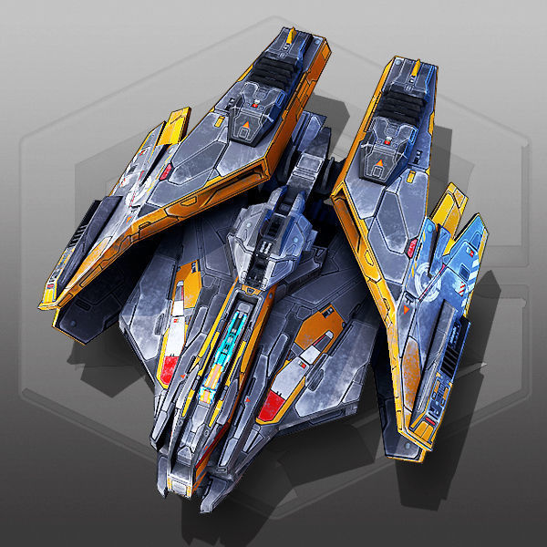 SciFi Fighter Low-poly 3D model_1