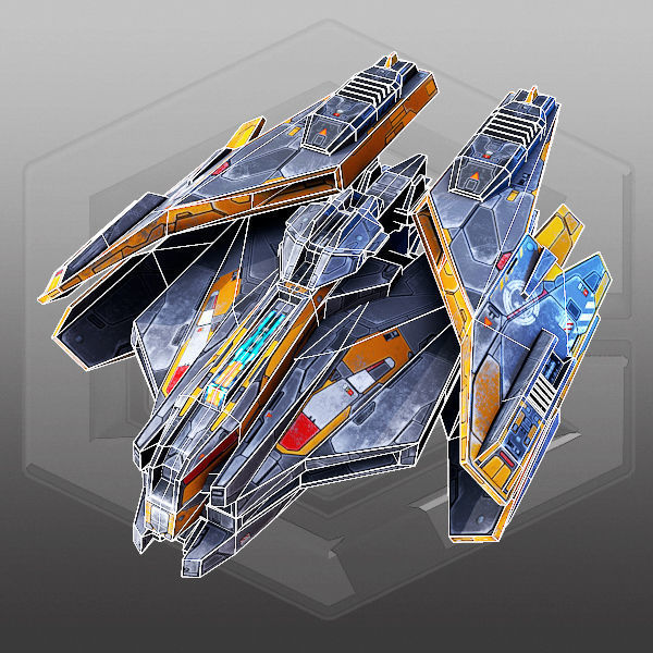 SciFi Fighter Low-poly 3D model_4