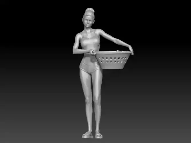 self-service laundry girl 3 3D print model