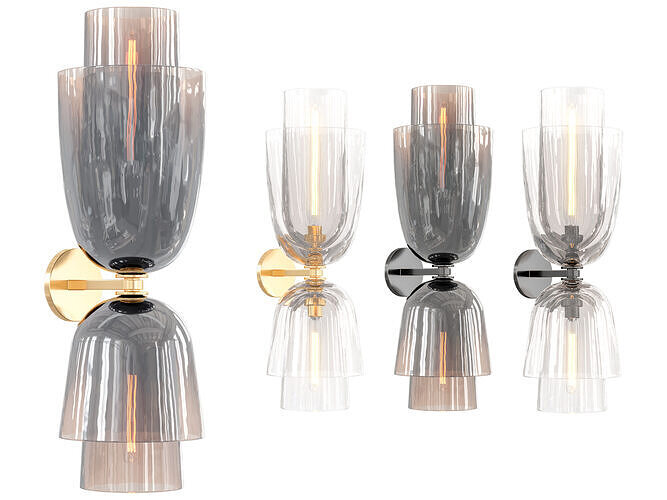 RH Blom Glass Cloche Grand Sconce 3D model