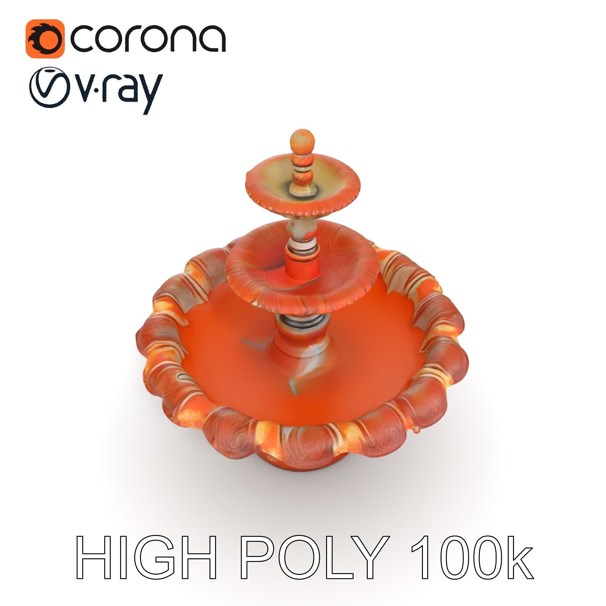 Classic Ornate Fountain Model Pack Low-poly 3D model_17