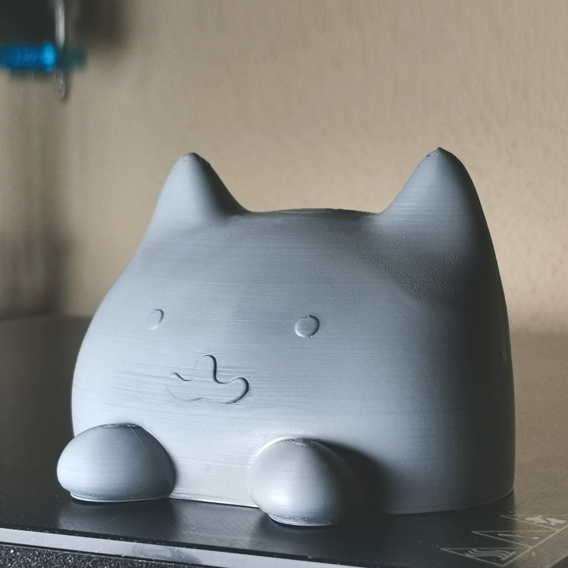 Cute Cat Blob 3D Printable Figurine with Heart Love You Free 3D print model_1