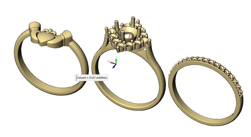 Rhombus diamond cluster Claddagh eternity guards ring US size 7 3D print model_15