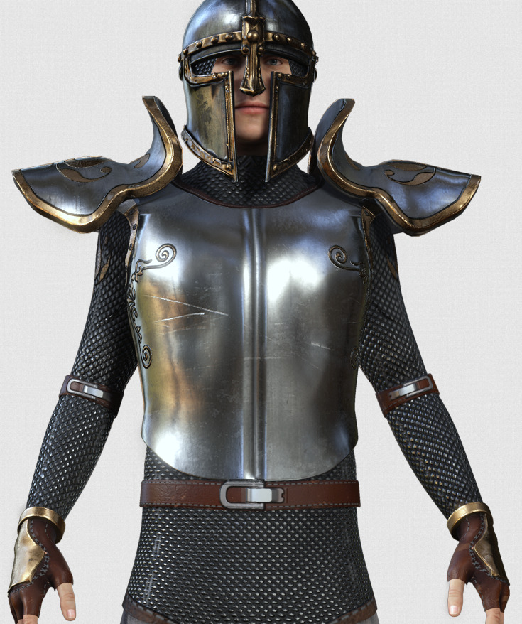 Rigged Fantasy Medieval Character Low-poly 3D model_5