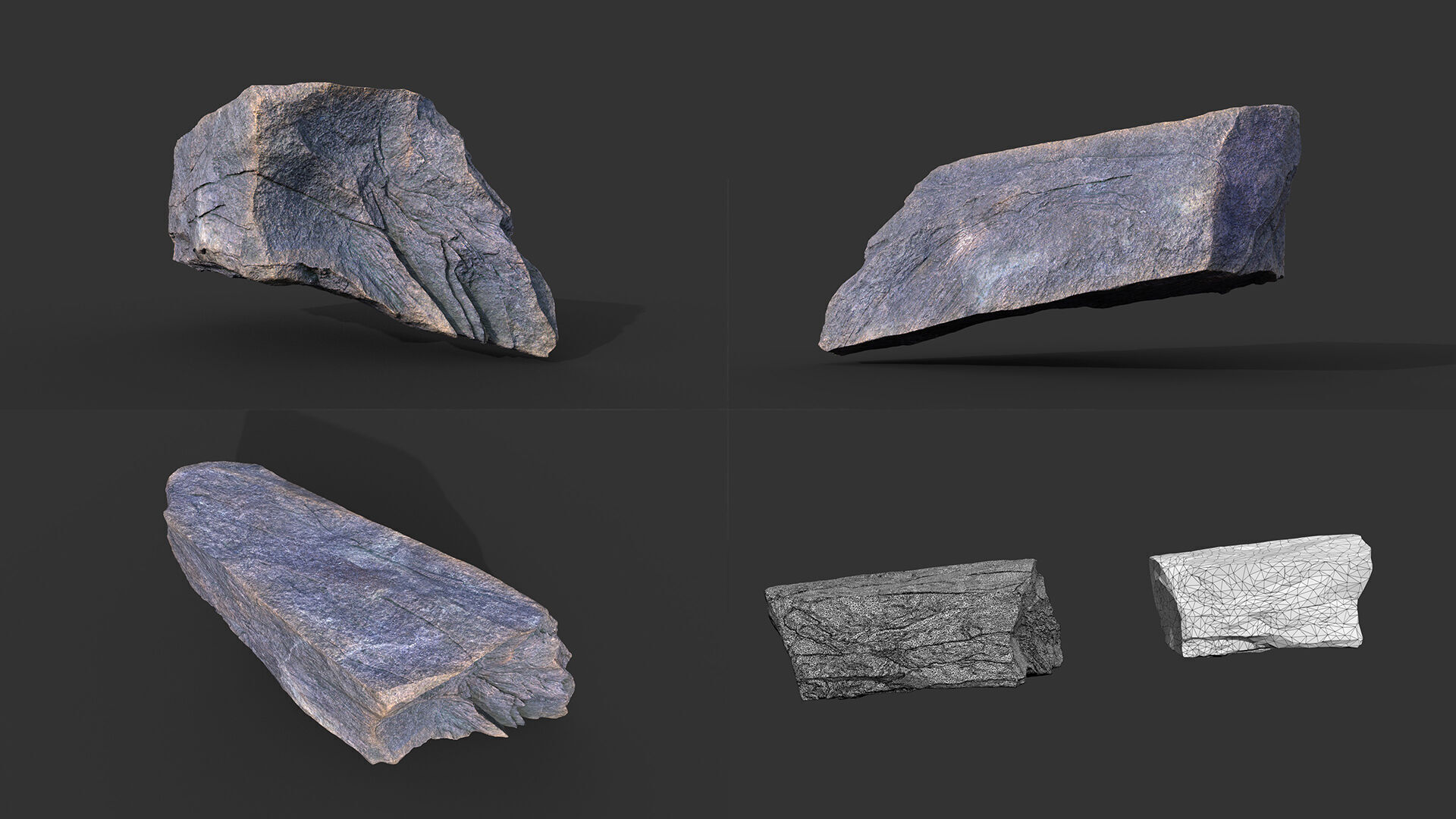 9 Simple Realistic Rocks - 250623 Low-poly 3D model_18