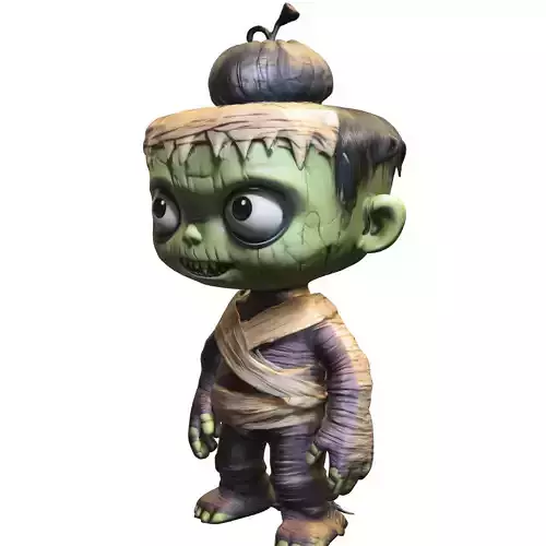 Zombie Mummy Kid Stylized Halloween