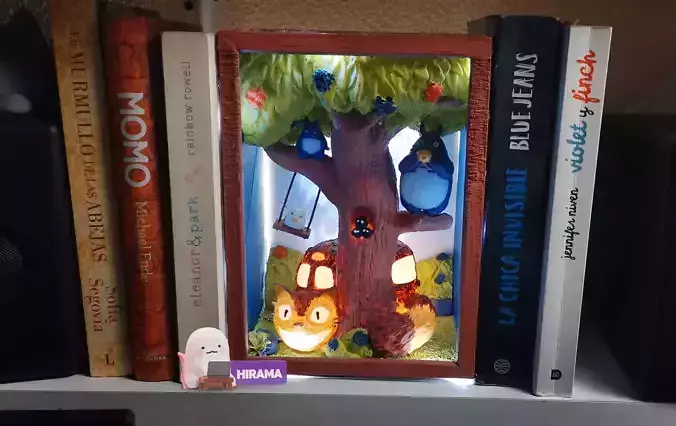 My Neighbor Totoro Bookshelf Diorama Book Nook Display