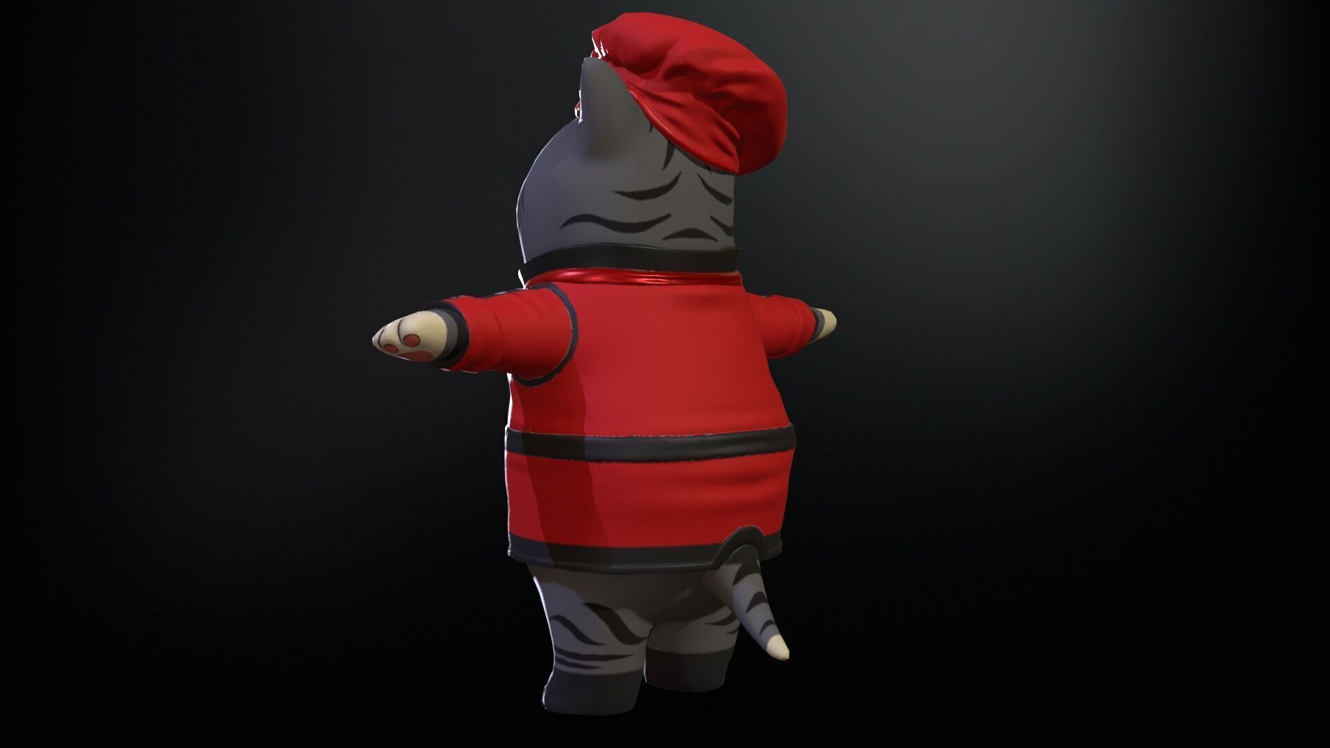 Cook Cat Low-poly 3D model_2