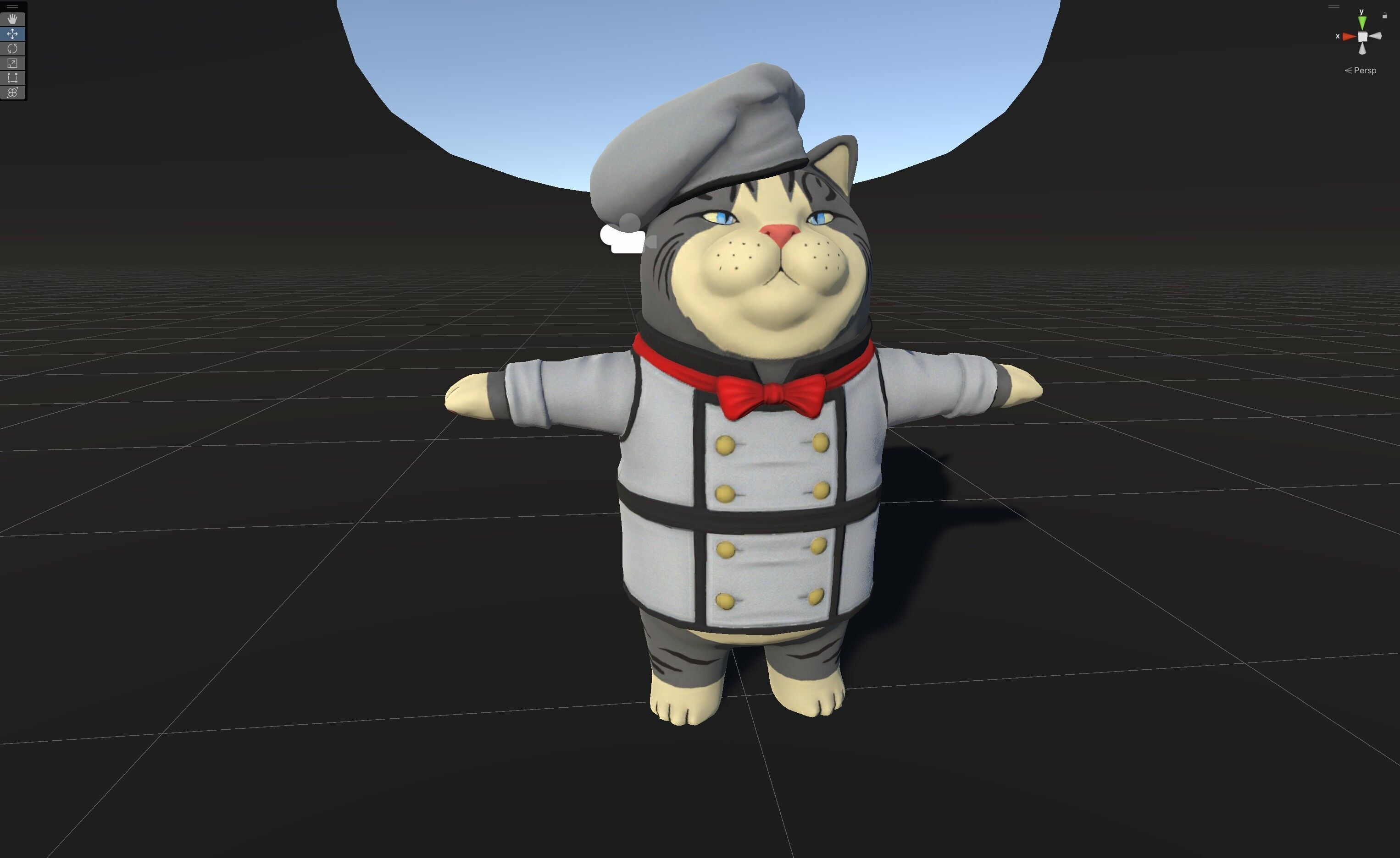 Cook Cat Low-poly 3D model_21