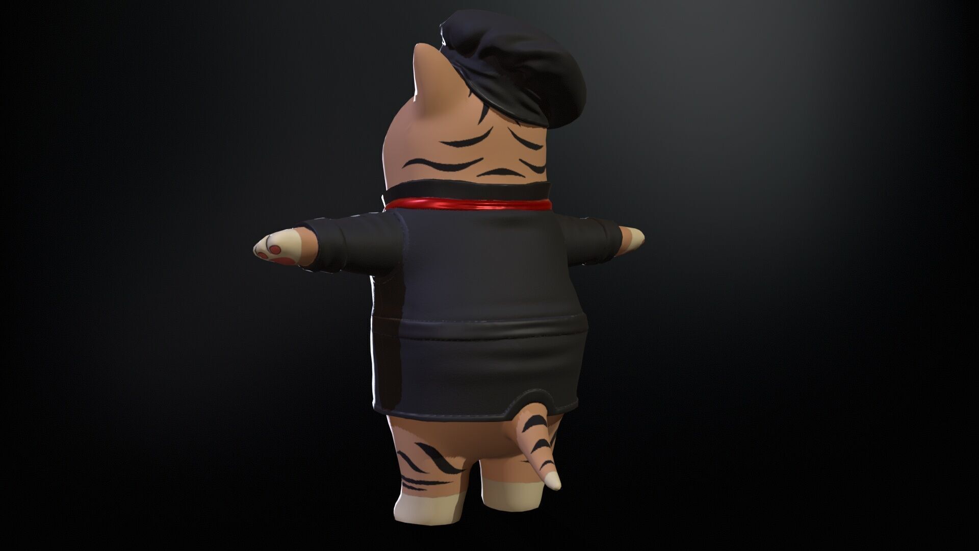 Cook Cat Low-poly 3D model_7