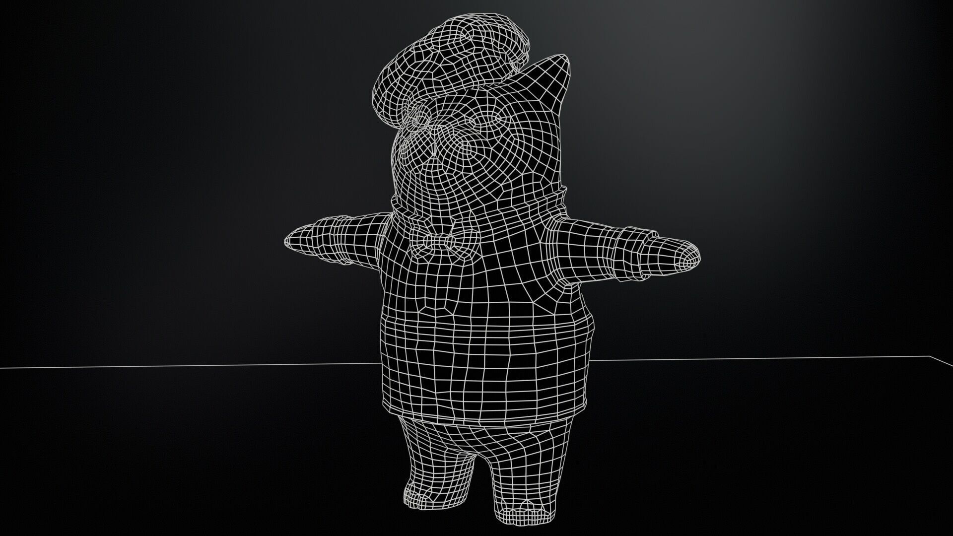 Cook Cat Low-poly 3D model_16