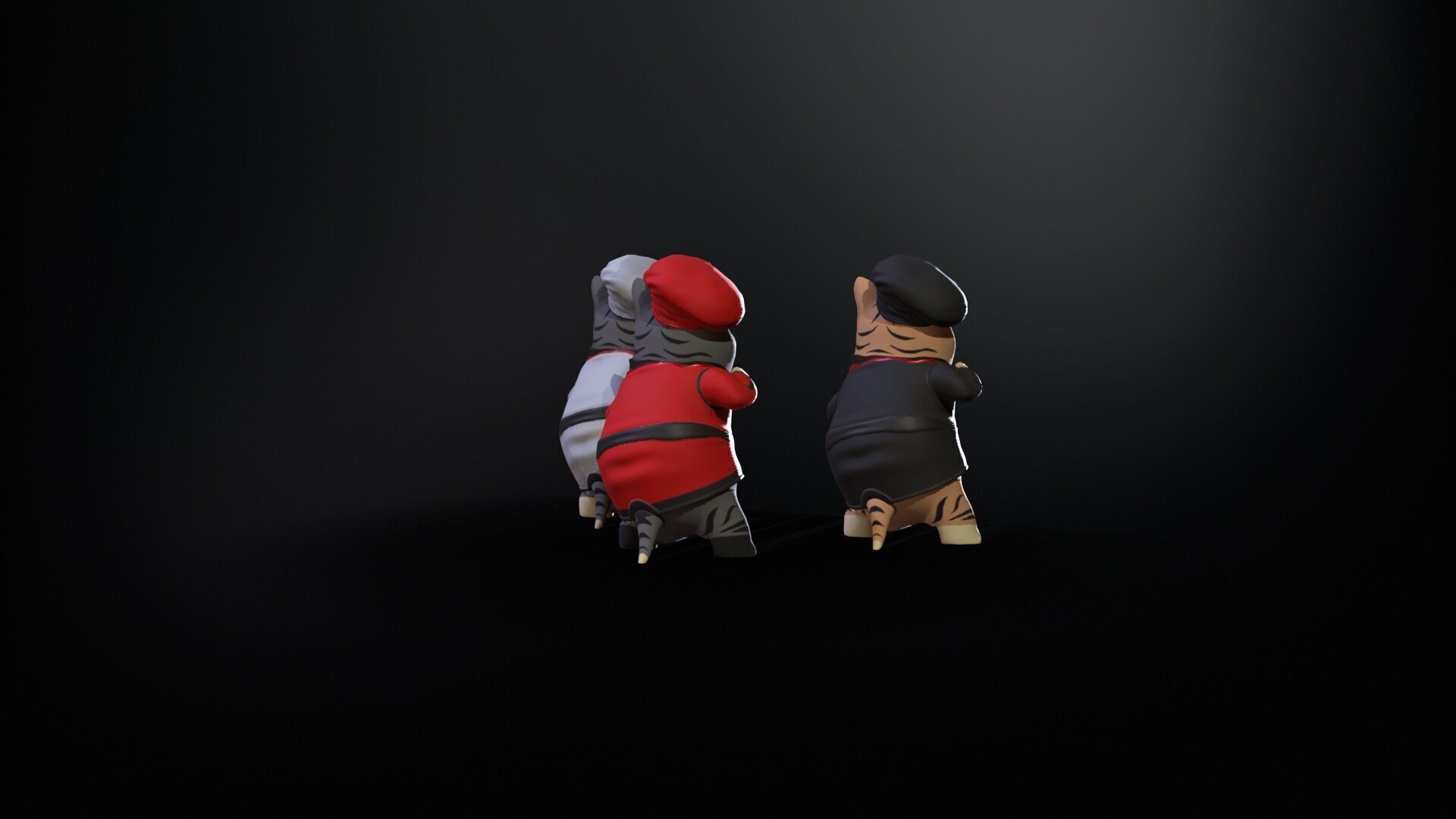 Cook Cat Low-poly 3D model_3