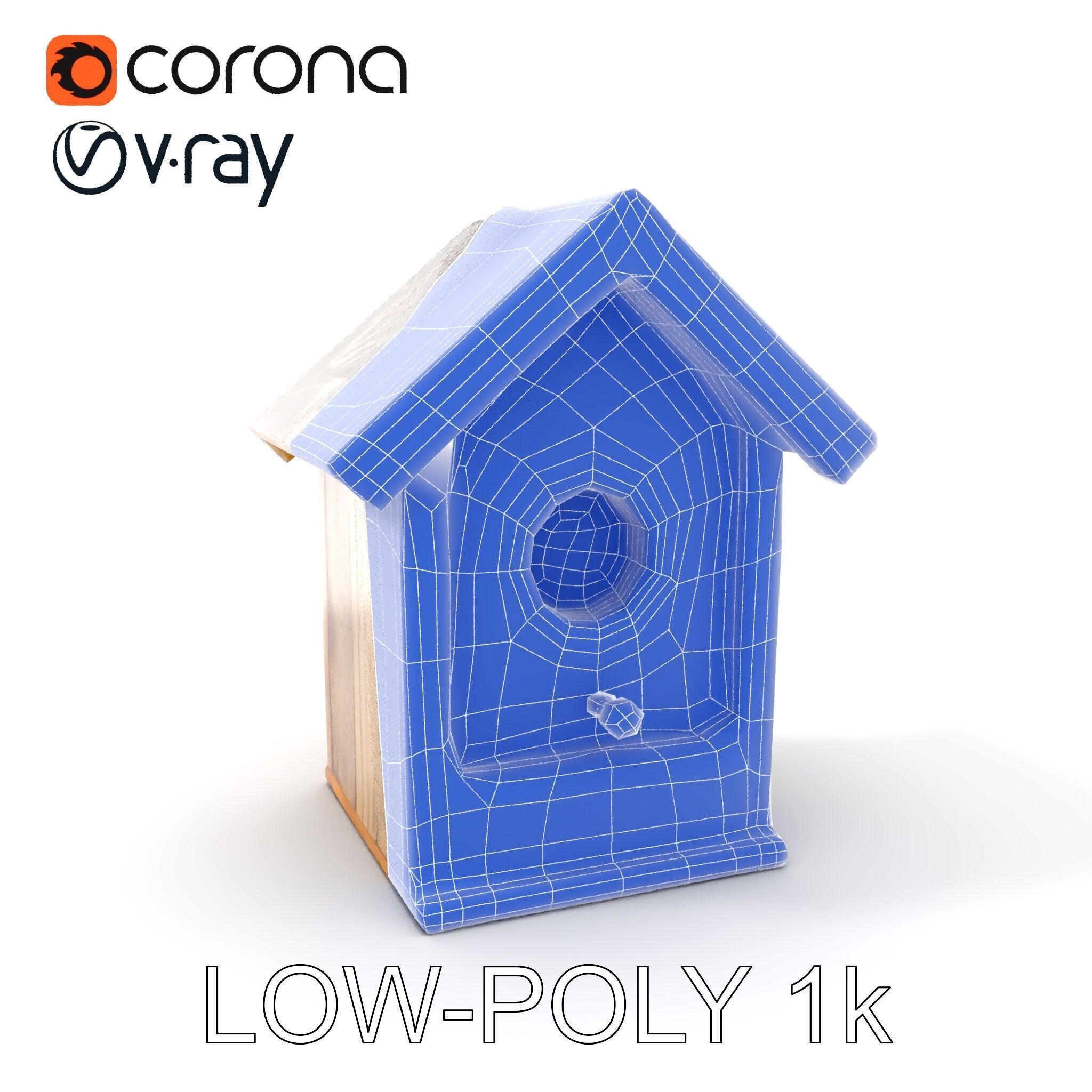 Wooden Birdhouse Model Pack Low-poly 3D model_18