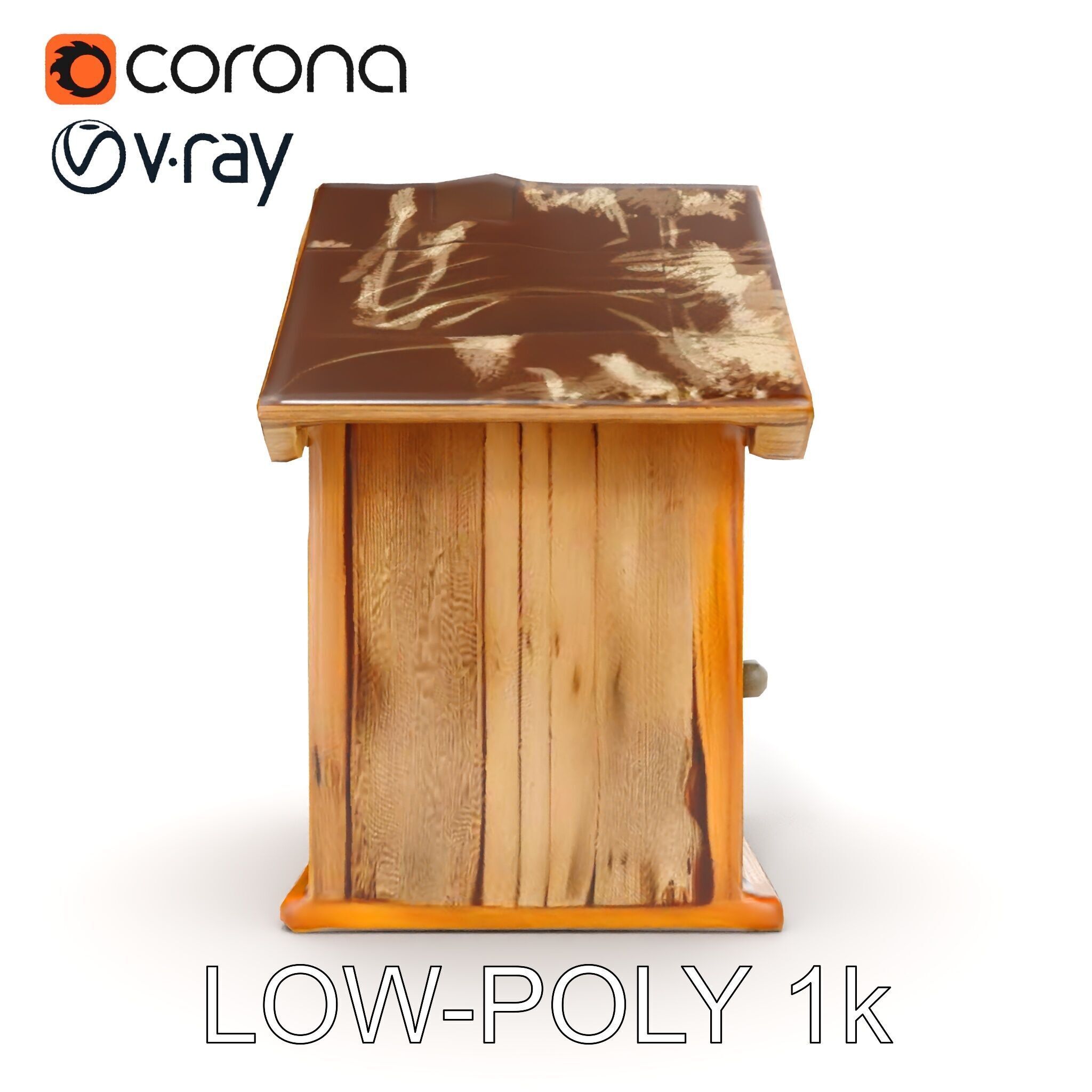 Wooden Birdhouse Model Pack Low-poly 3D model_20
