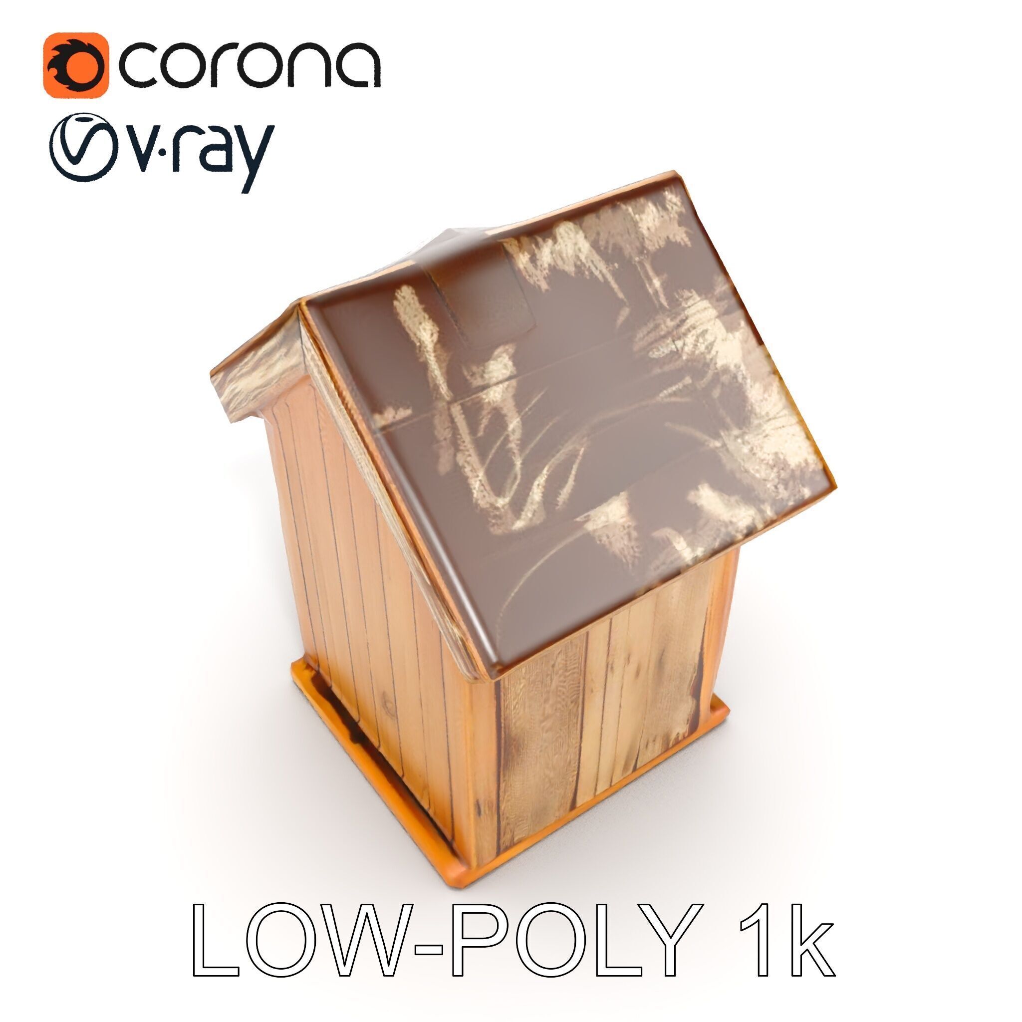 Wooden Birdhouse Model Pack Low-poly 3D model_15