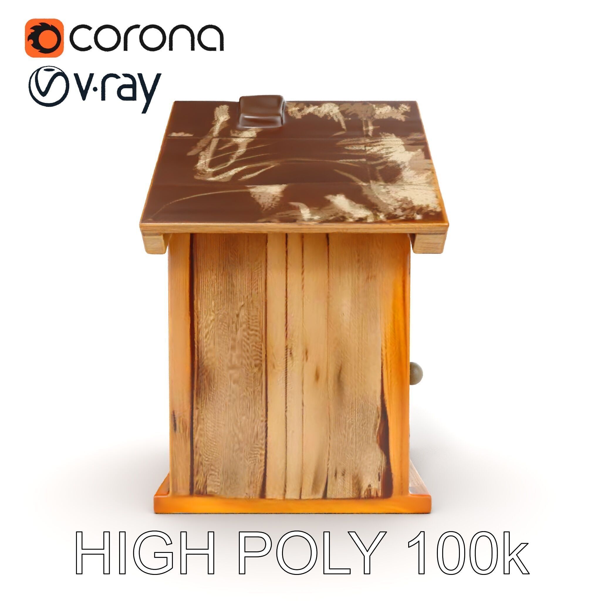 Wooden Birdhouse Model Pack Low-poly 3D model_21