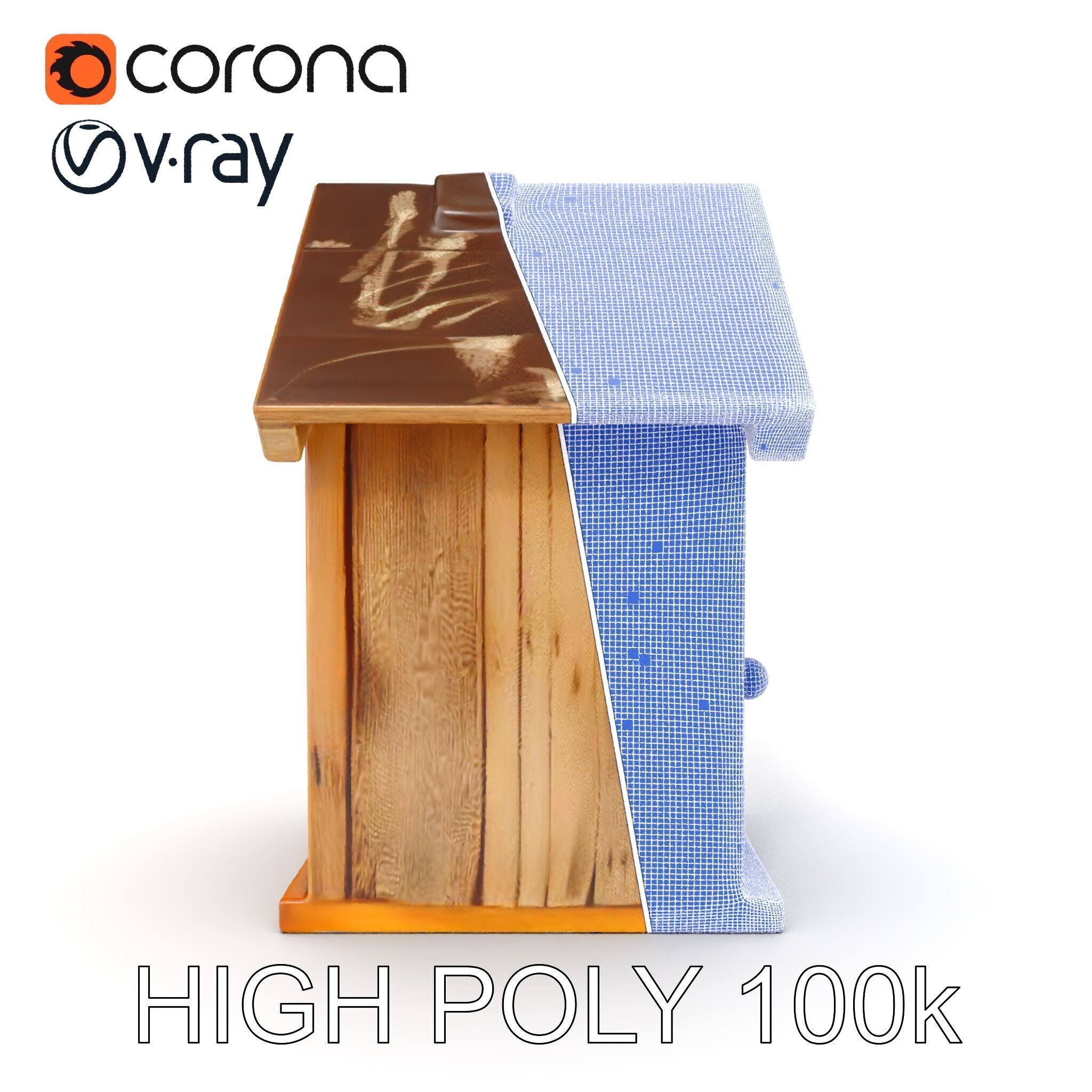 Wooden Birdhouse Model Pack Low-poly 3D model_30