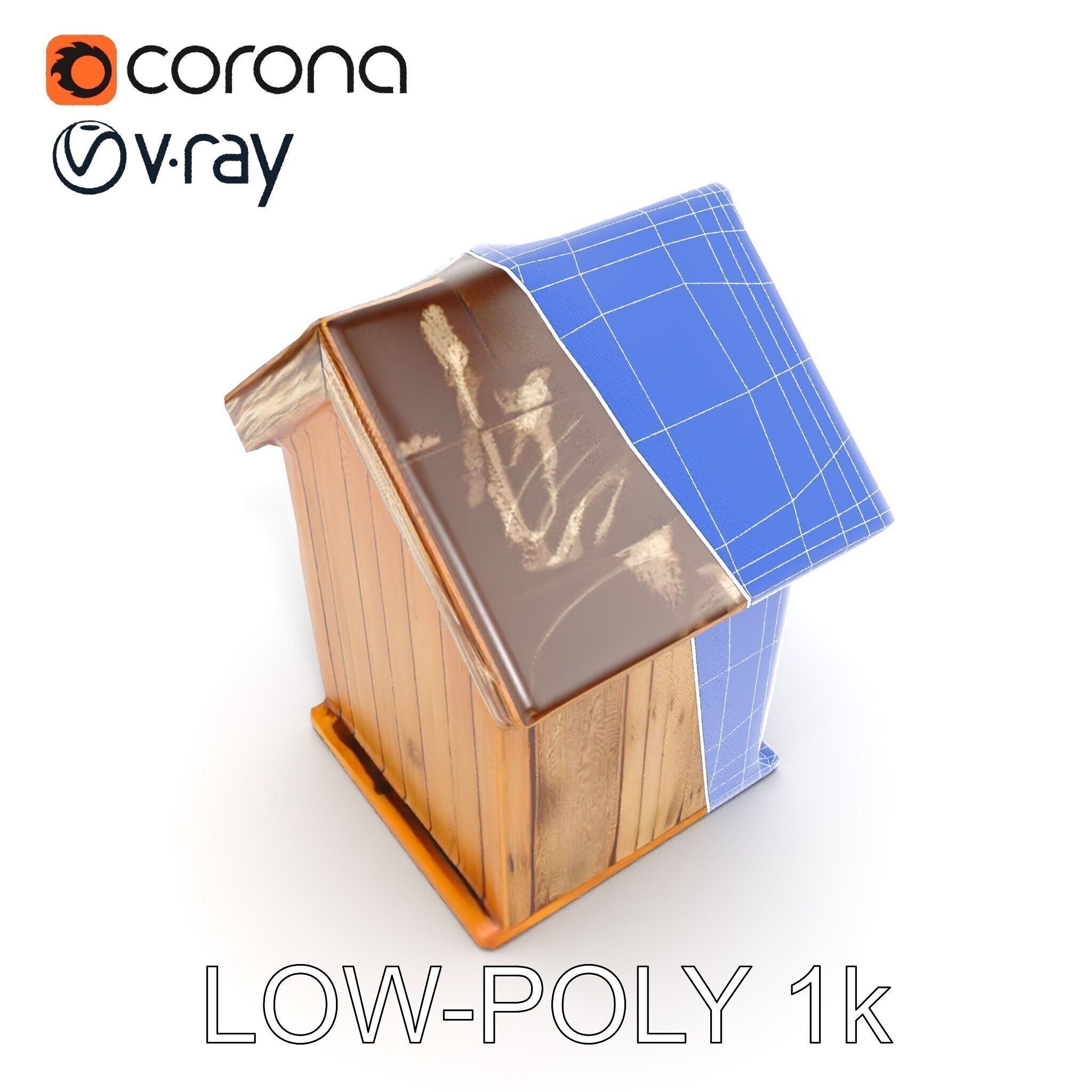Wooden Birdhouse Model Pack Low-poly 3D model_23
