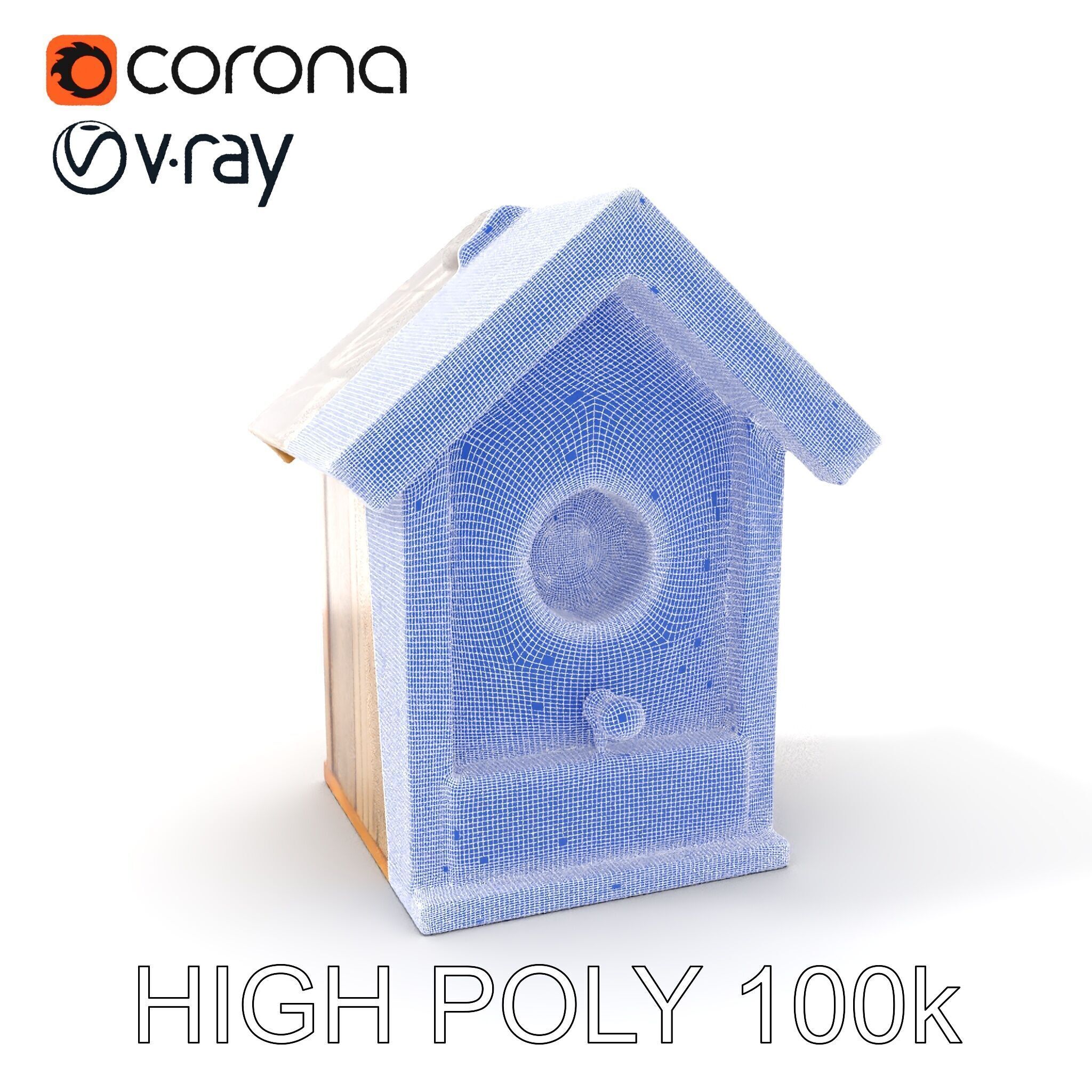 Wooden Birdhouse Model Pack Low-poly 3D model_5