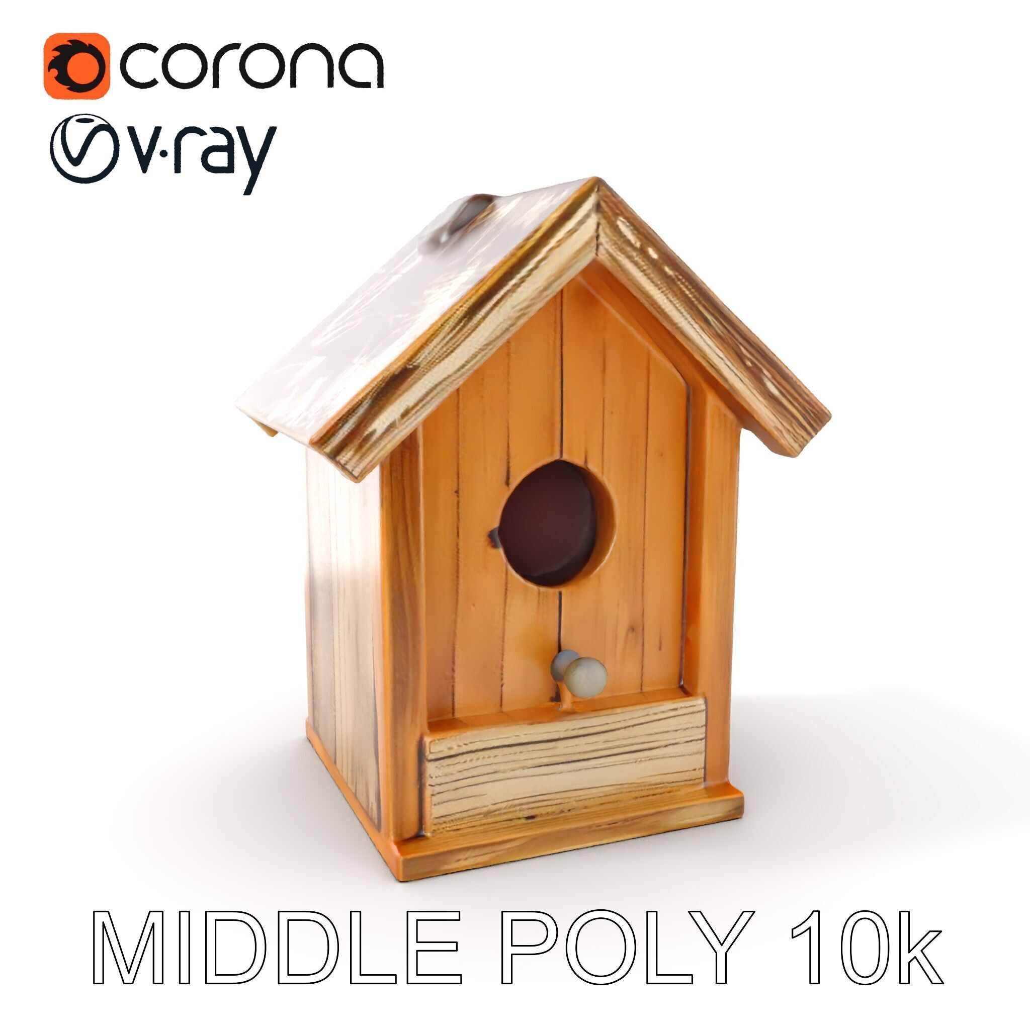 Wooden Birdhouse Model Pack Low-poly 3D model_7