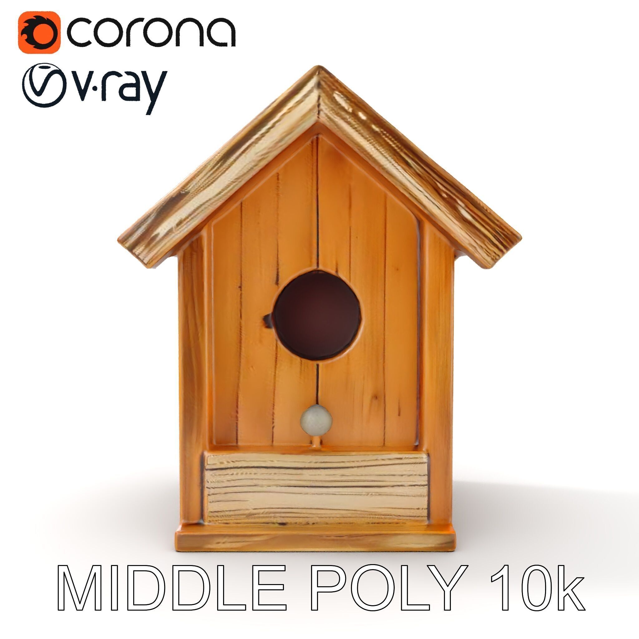 Wooden Birdhouse Model Pack Low-poly 3D model_14