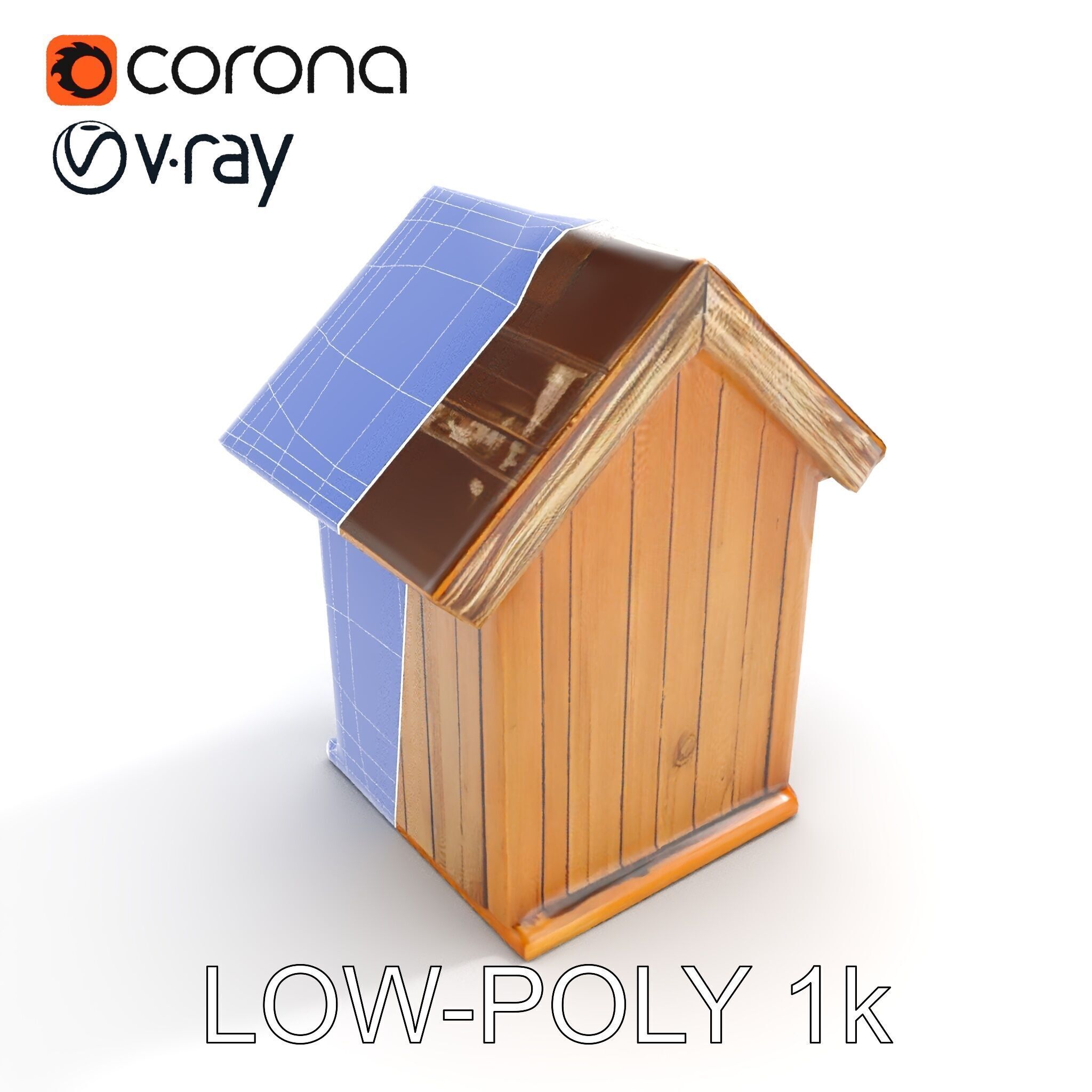 Wooden Birdhouse Model Pack Low-poly 3D model_26
