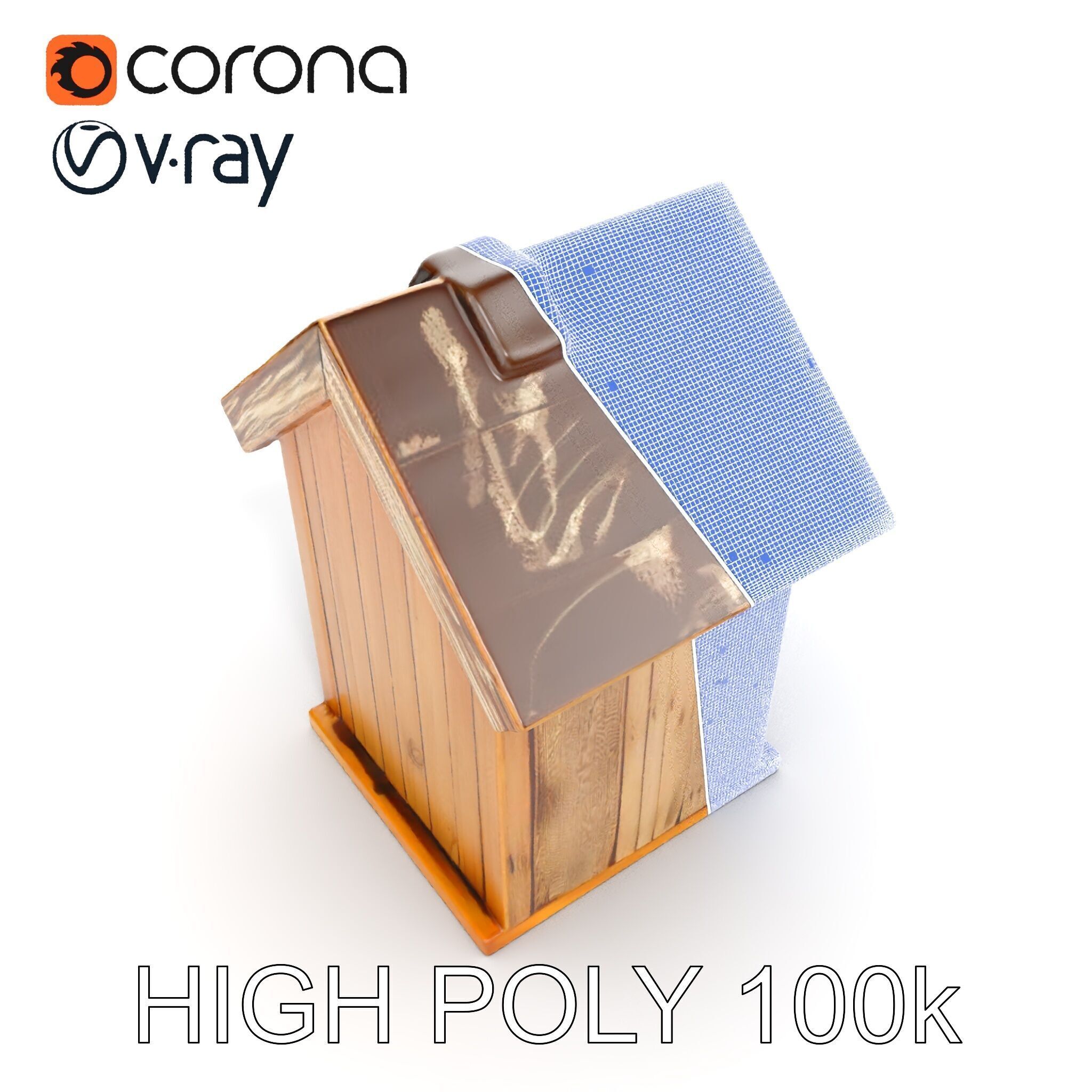 Wooden Birdhouse Model Pack Low-poly 3D model_27