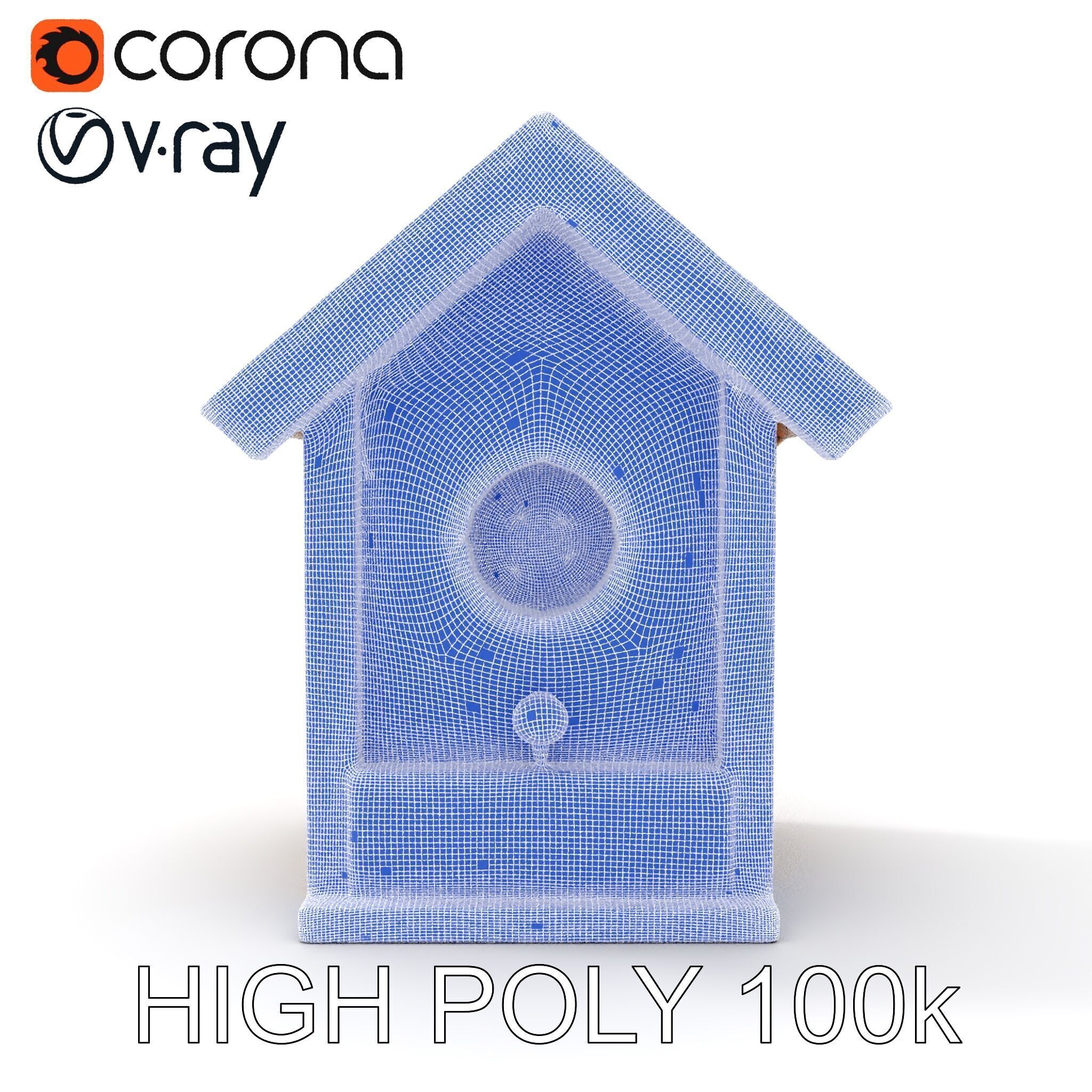 Wooden Birdhouse Model Pack Low-poly 3D model_36