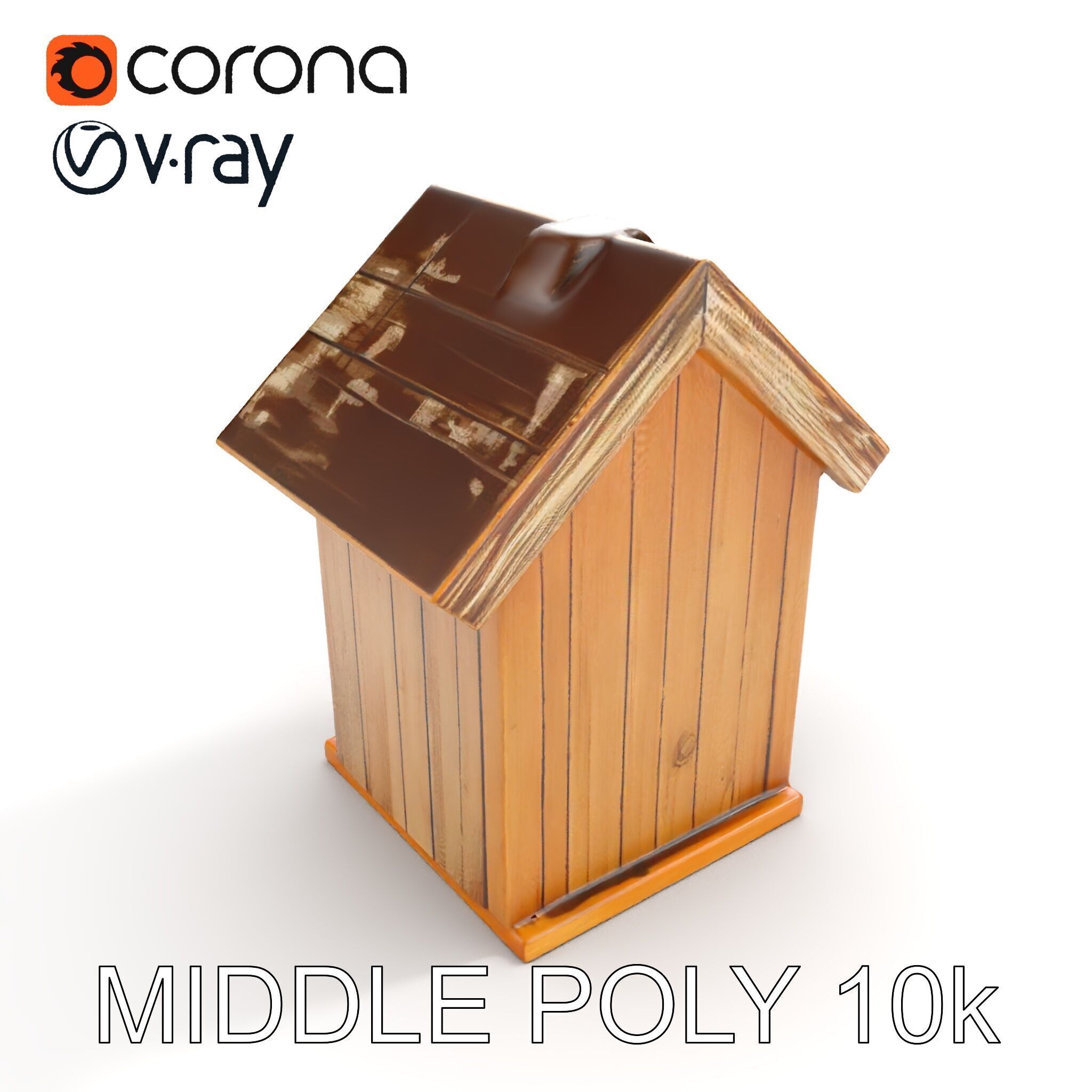 Wooden Birdhouse Model Pack Low-poly 3D model_12