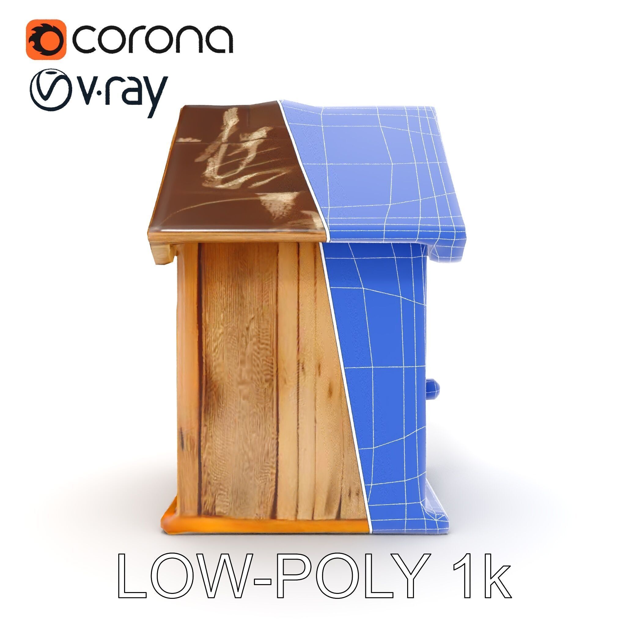 Wooden Birdhouse Model Pack Low-poly 3D model_32