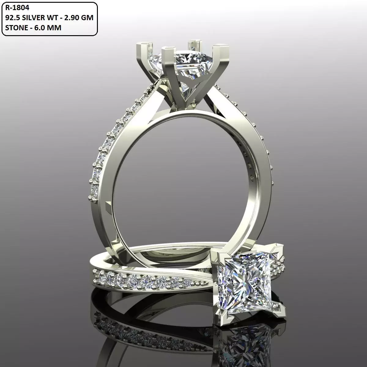 Solitaire Ring 3D print model_0
