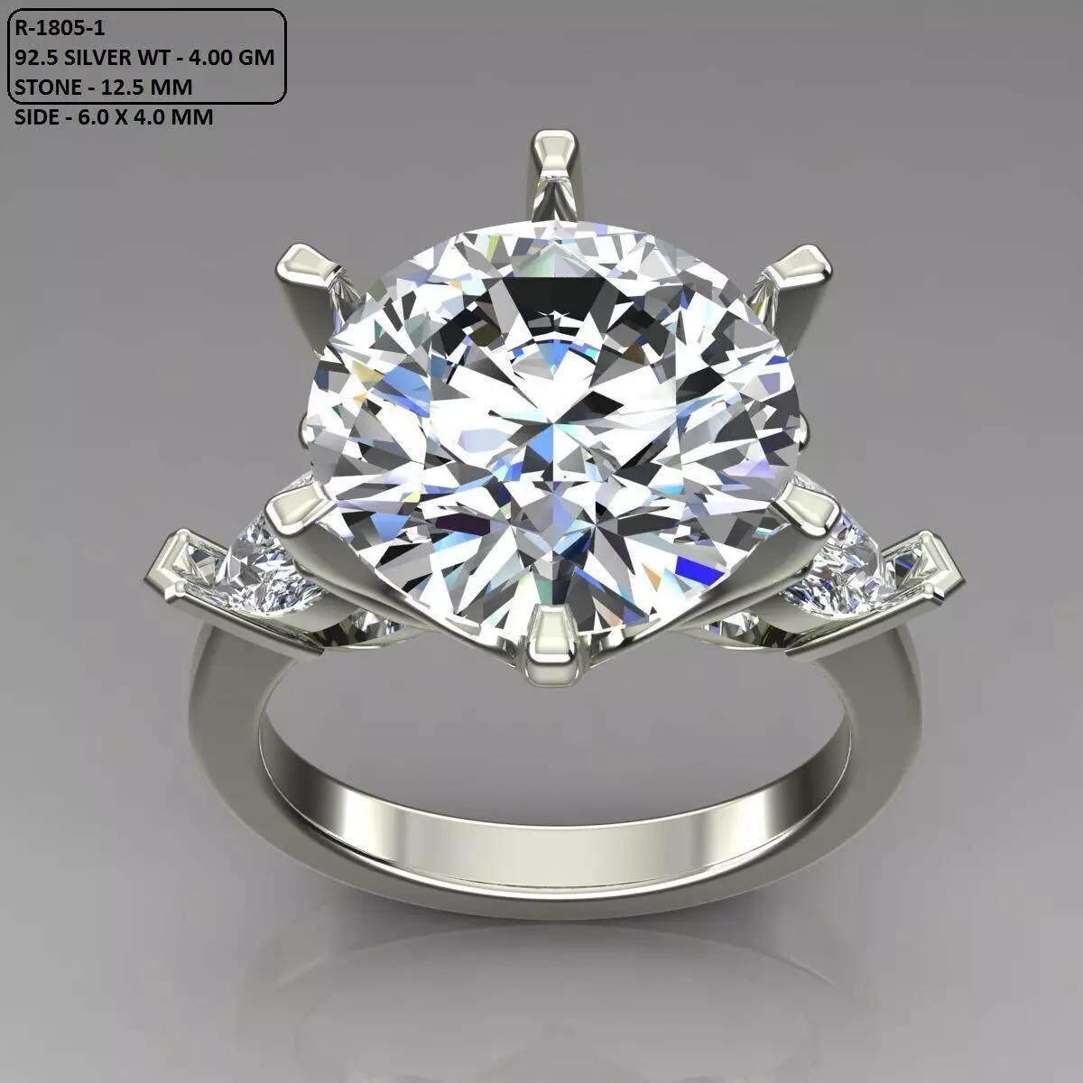 Solitaire Ring 3D print model_0